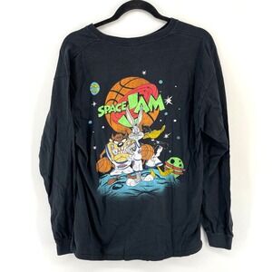 Space Jam Long Sleeve Tee Men's L Black Bugs‎ Bunny Taz Daffy Looney Tunes